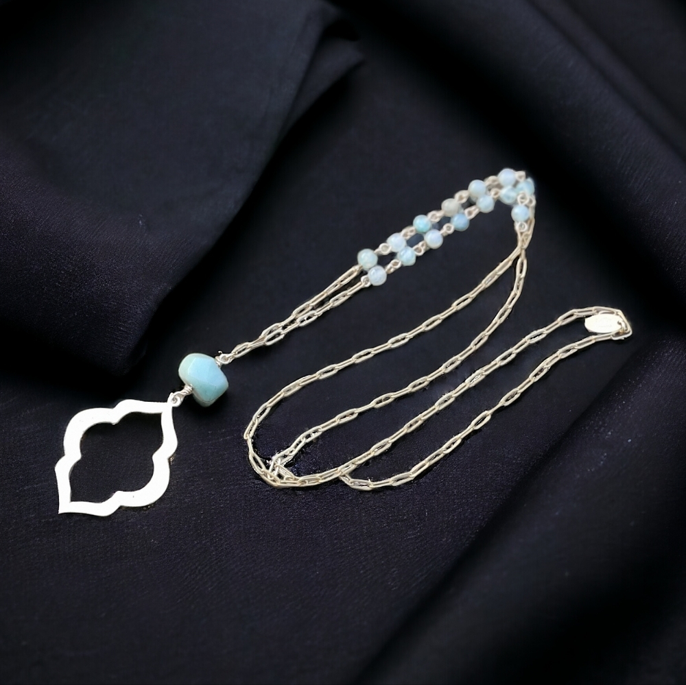 Long designer Helen Marie stone necklace